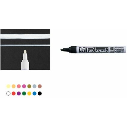 SAKURA Marqueur permanent Pen-Touch Moyen, jaune fluo