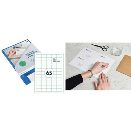 rillprint Etiquette universelle, 38 x 21,2 mm, blanc