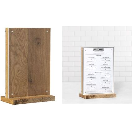 EUROPEL Prsentoir de table Deluxe, A6 portrait, socle bois