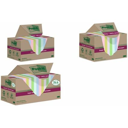 Post-it Super Sticky Recycling Notes, 76 x 76 mm, color