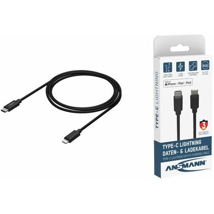 ANSMANN Cble de donnes & de charge, USB-C - Lightning