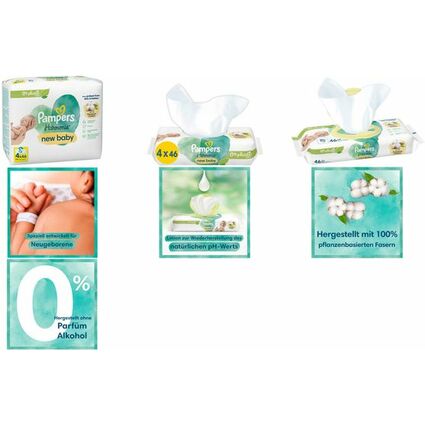 Pampers Lingette humide Harmonie New Baby, 4 x 46 pices