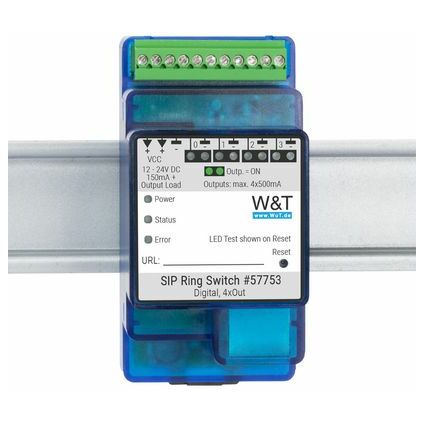 W&T Commutateur SIP Ring Switch 4xOut, 10/100 BaseT, bleu