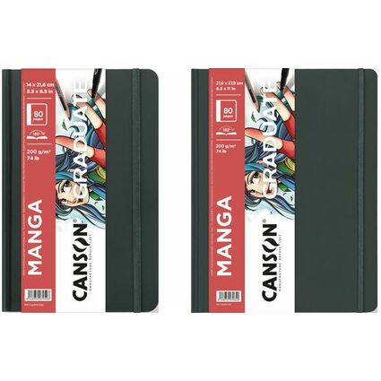 CANSON Carnet  croquis GRADUATE Manga, 140 x 216 mm, noir