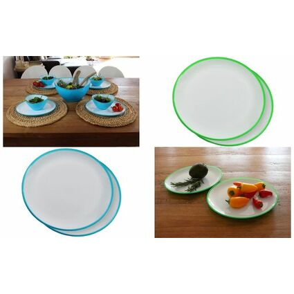 Linden Berg Set d'assiettes de table, ovale, set de 2, bleu