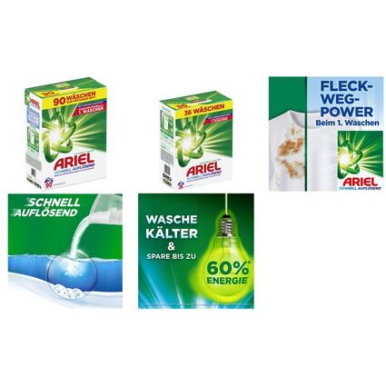 ARIEL Lessive en poudre Universal+, 6 kg - 100 lavages