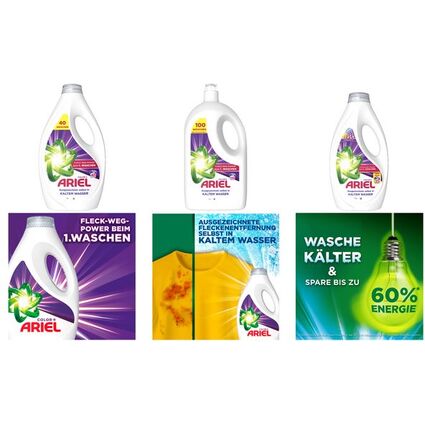 ARIEL Lessive liquide Color+, 2 litres, 40 lavages