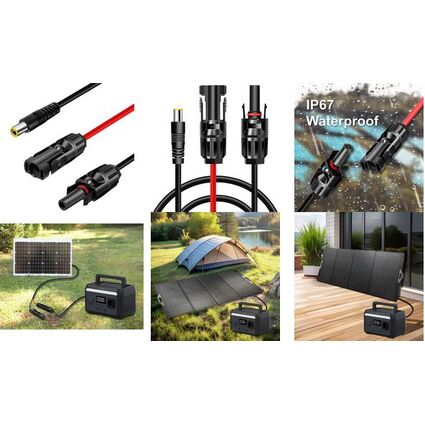 LogiLink Cble pour panneau solaire, 0,24 m, noir/rouge