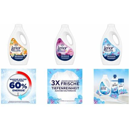 Lenor Lessive liquide Fracheur d'avril, 2,5 l, 50 lavages