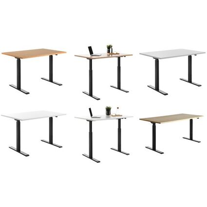Topstar Bureau réglable en hauteur, (L)1.800 mm, noir/érable