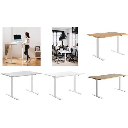 Topstar Bureau réglable en hauteur, (L)1.800 mm, blanc/blanc