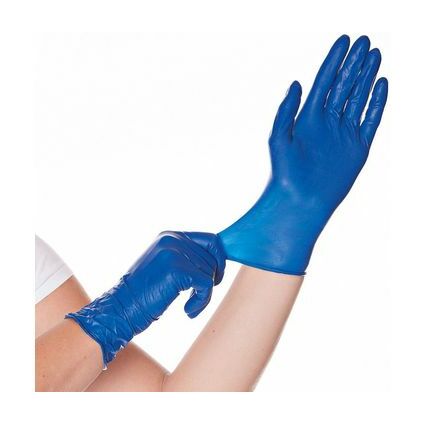 HYGOSTAR Gant en latex Soft Blue, M, sans poudre, bleu