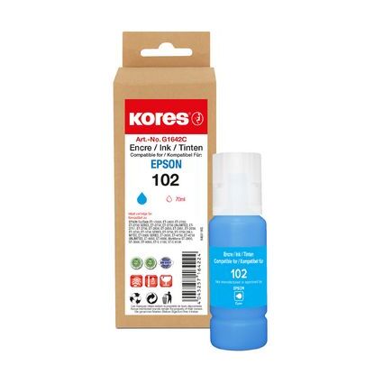 Kores Flacon d'encre G1642Y remplace EPSON 102, jaune