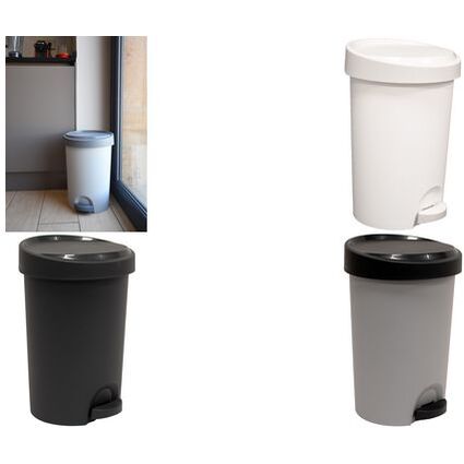 EDA Poubelle  pdale Stepy, 15 litres, PP, anthracite
