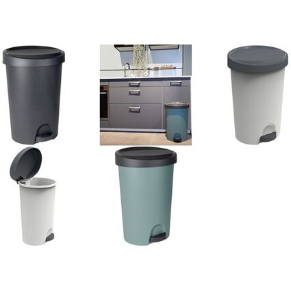 EDA Poubelle  pdale Stepy, 27 litres, PP, vert eucalyptus