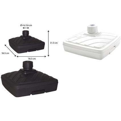 EDA Pied de parasol, plastique, carr, (L)565 mm, blanc