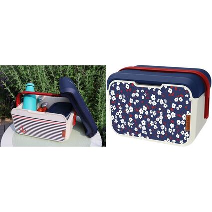 EDA Mini-glacire LUNCHCUB CHERRY FLOWERS, 5 L, bleu/rouge
