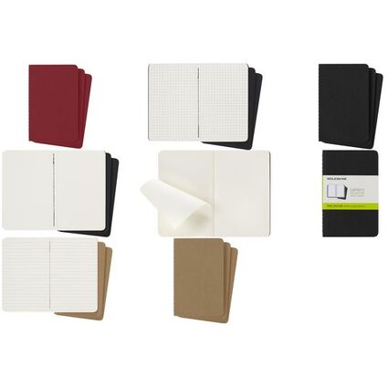 MOLESKINE Cahier, L/A5, quadrill, carton, noir