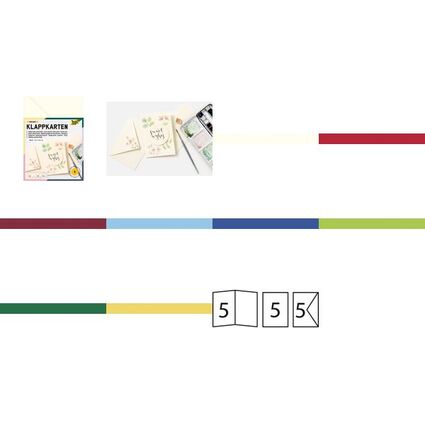 folia Kit de cartes pliantes, 105 x 150 mm, blanc