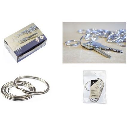 kangaro Anneau porte-cl, mtal, diamtre: 25 mm, argent