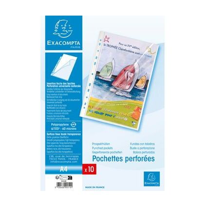 EXACOMPTA Pochette perfore, A4, PP, transparent