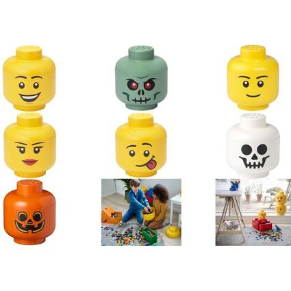 LEGO Boîte en forme de tête STORAGE HEAD SILLY, L, jaune