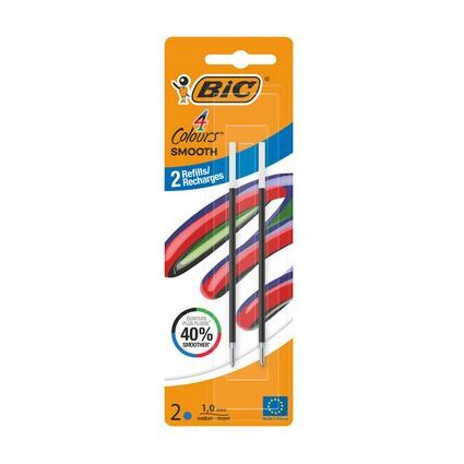 BIC Recharge pour stylo  bille 4 Colours Smooth, S, noir