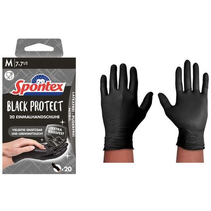 Spontex Gant en nitrile Black Protect, taille: L, noir