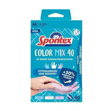 Spontex Gant en nitrile Colormix, taille: L, assorti