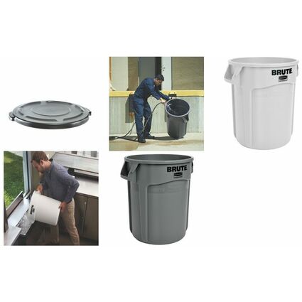 Rubbermaid Collecteur BRUTE 37,9 litres, en PP, gris