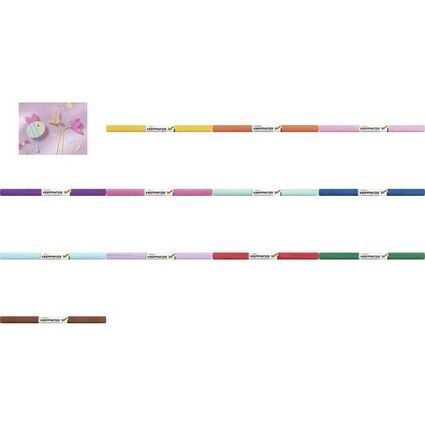 folia Rouleau de papier crpon, 500 mm x 2,5 m, assorti
