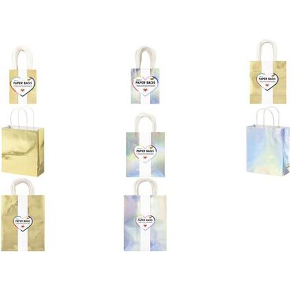 folia Sac en papier DOR SCINTILLANT, taille: M