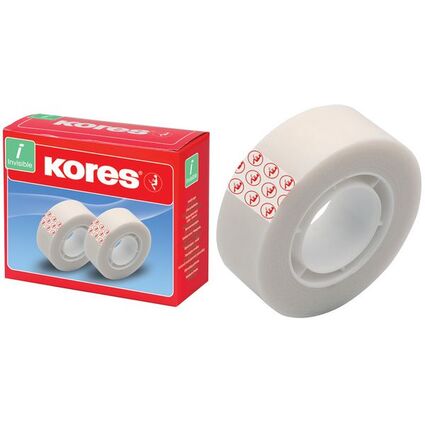 Kores Ruban adhsif Invisible Tape, 12 mm x 33 m, mat