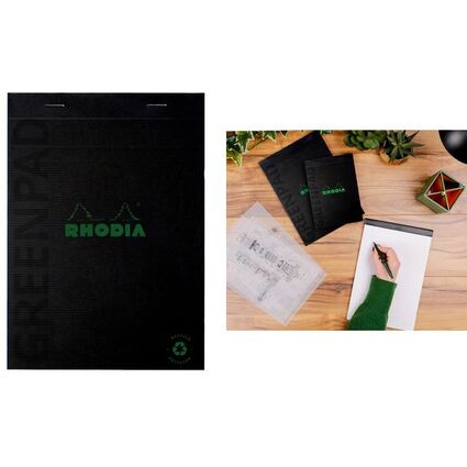 RHODIA Bloc-notes GREENPAD, A5, lign, noir