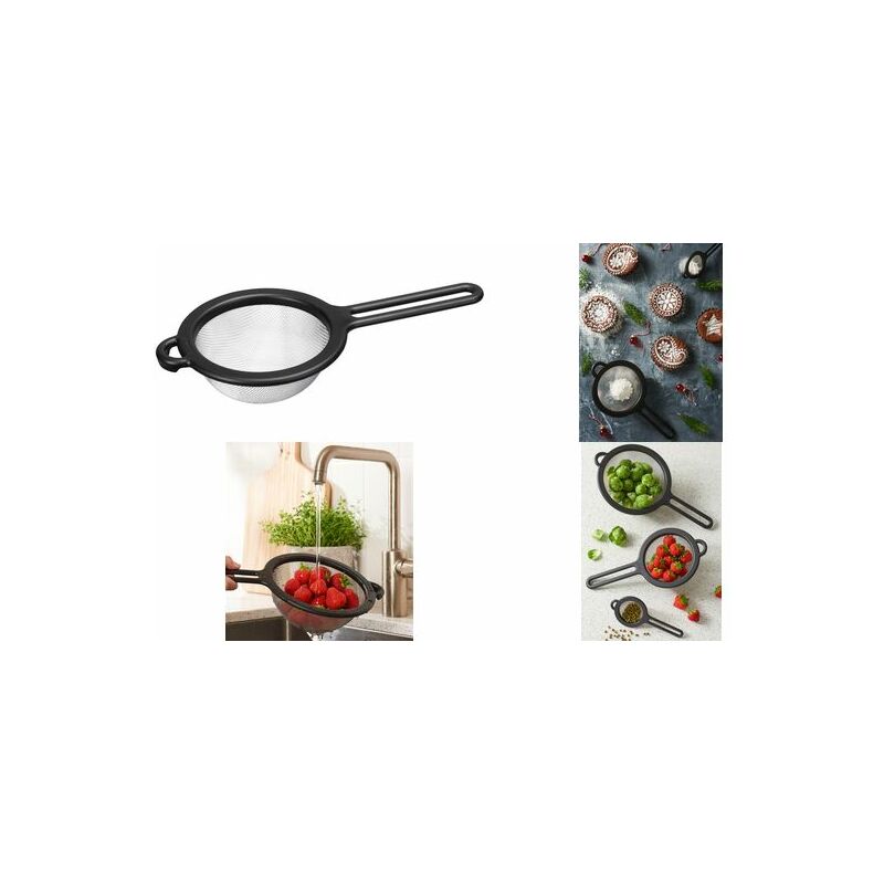 GastroMax Tamis de cuisine fin, diamètre: 150 mm, noir