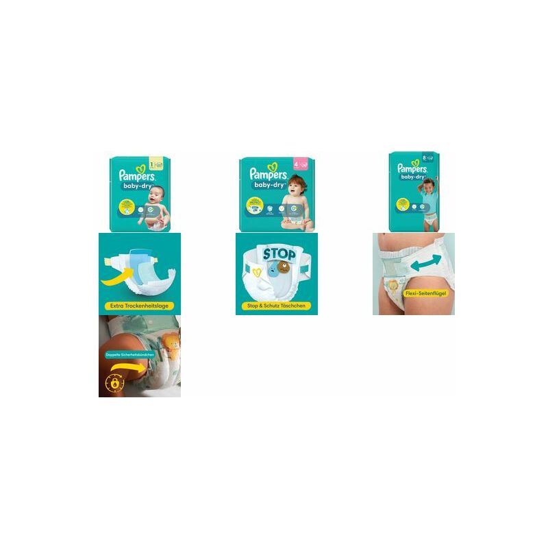 Pampers Baby-Dry Taille 7, 15+ kg, 30 Couches