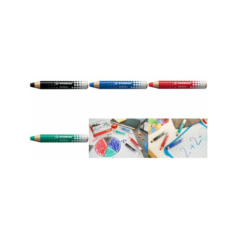 Crayon marqueur tableau blanc STABILO MARKdry rouge on