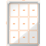 nobo vitrine d'affichage premium Plus, fond en mtal, 9x A4