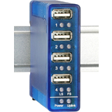 W&T hub USB 2.0 pour utilisation industrielle, 4 ports pour