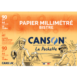 CANSON papier millimtr, A4, 90 g/m2, couleur: bistre