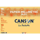 CANSON papier millimtr, A4, 90 g/m2, couleur: bleu
