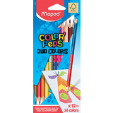 Maped crayons bicolores COLOR'PEPS DUO, triangulaire, tui