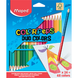 Maped crayons bicolores COLOR'PEPS DUO, triangulaire, tui