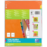 Oxford intercalaires carton, uni, A4, multicolore, 12 touche