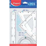 Maped kit de gomtrie medium Start 242, 4 pices,tranparent