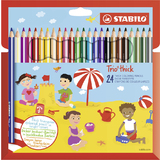 STABILO crayon de couleur Trio long, corps large, tui de 24