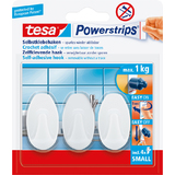 tesa powerstrips Crochet adhsif SMALL, ovale, blanc