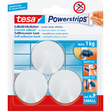 tesa powerstrips Crochet adhsif SMALL, rond, blanc