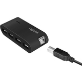 LogiLink hub USB 2.0 avec bloc d'alimentation, 4 ports, noir