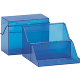 helit petite bote  fiches, translucide, bleu